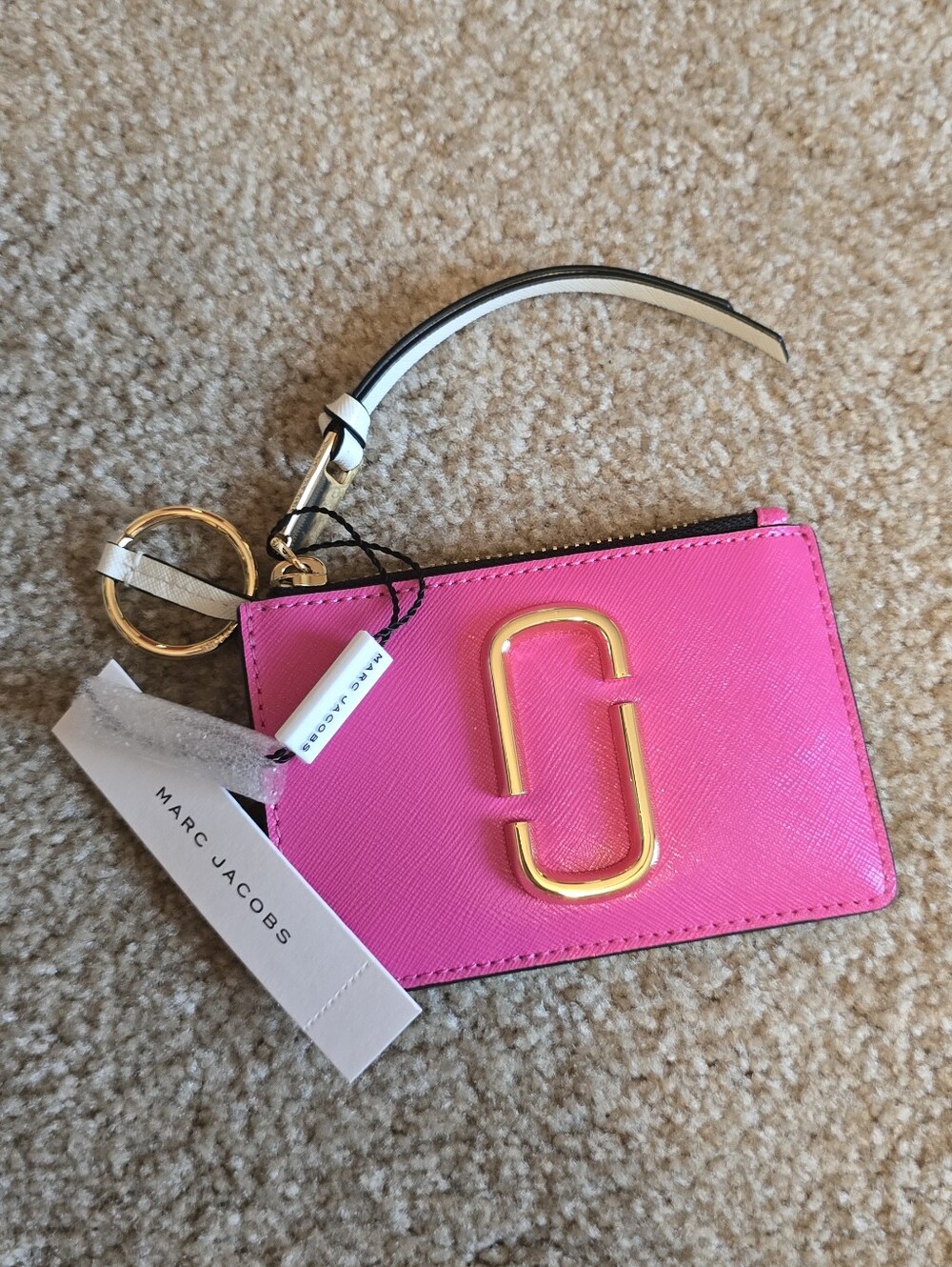 Marc Jacobs Hot Pink Key Card Holder Wristlet